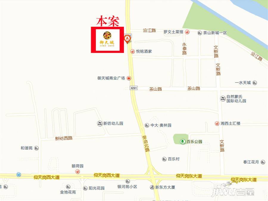 御天城蟠龙居南区(a)位置交通图